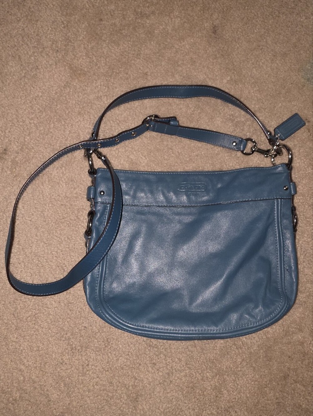 Coach Teal Shoulder Bag with Adjustable Strap